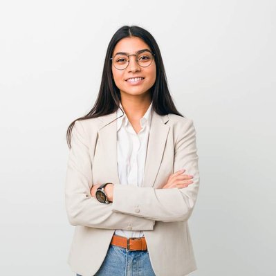 Formal portrait of a woman for a resume. 