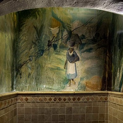 Mural over Bathtub in Holden House, Lubbock, Texas