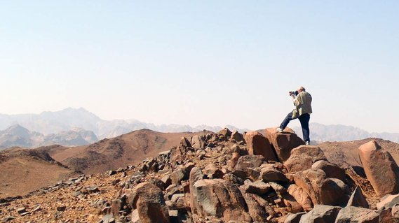 Photographing the distant Sinai Mountains in Egypt for the Ministry of Tourism of Egypt.