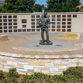 The Buddy Holly statue located at the Buddy Holly center in Lubbock, Texas