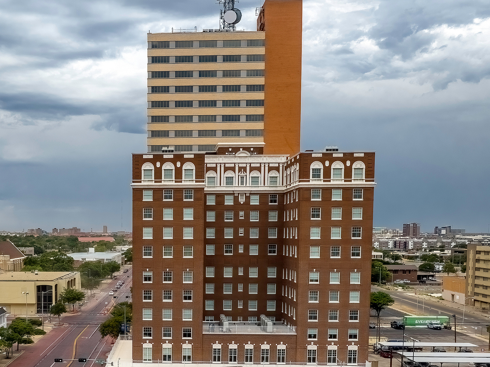 Downtown Lubbock Texas (and Historical Buildings) Earth and Air