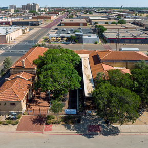 View of the Buddy Holly Center in Lubbock, Texas. Here one can see the courtyard where the Summer Concerts or staged in Lubbock. 