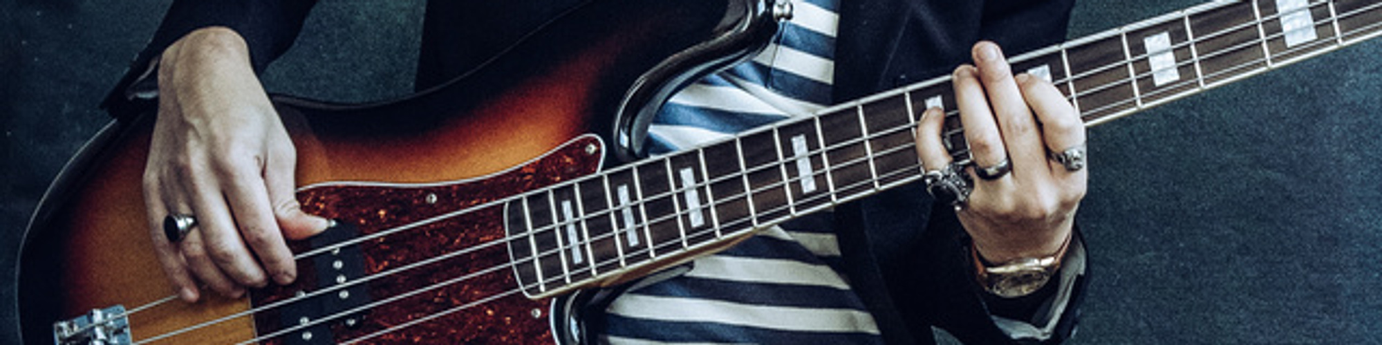 Edgar Keats playing bass