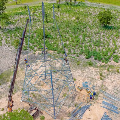 construction of powerline by Engineers at  Nassarawa-Eggon