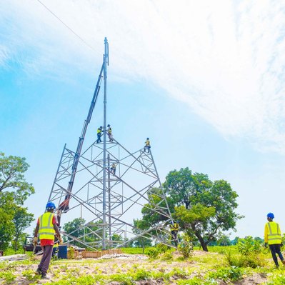 Powerline Project under construction by Engineers. 