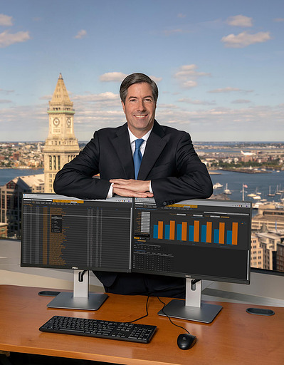 Executive environmental portrait by computers Boston