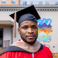 Portrait of an African student graduating from Boston University