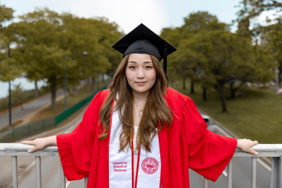 Grad lady headshot photo Boston
