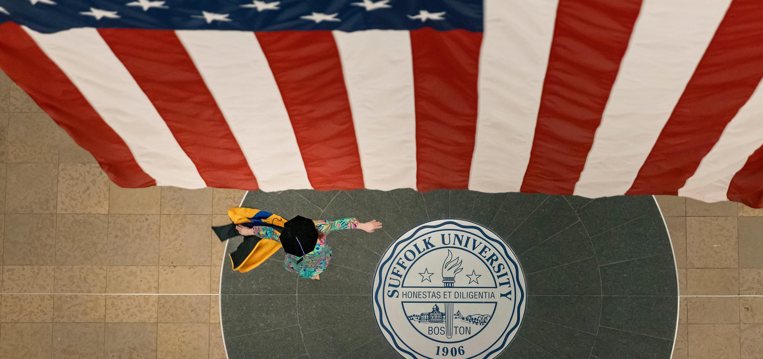 Suffolk law school graduate shot from above