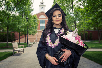 Grad with flowers photo in Boston