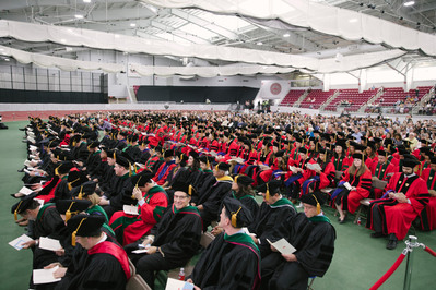 Graduation day photo in Boston