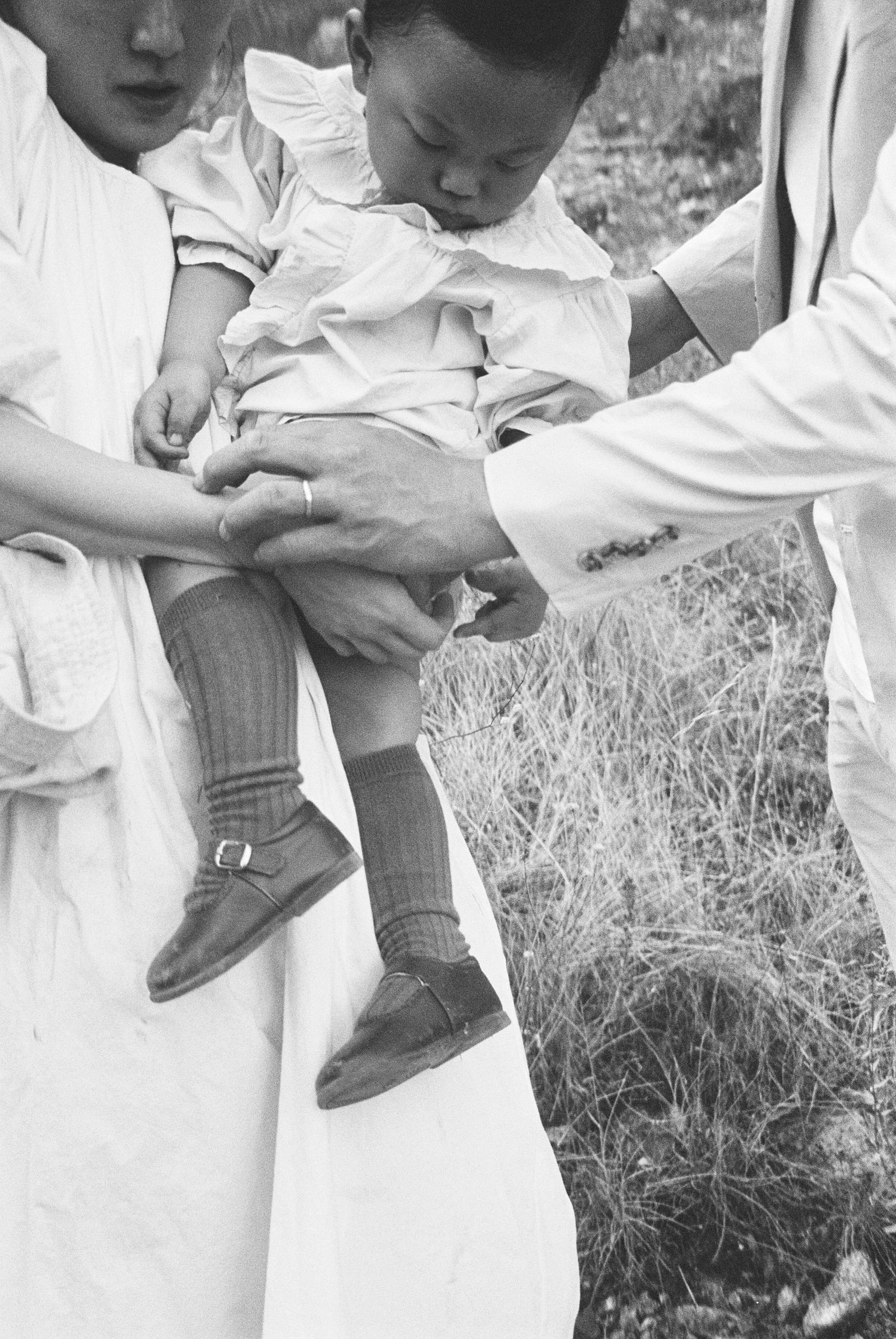 black and white family photos on film