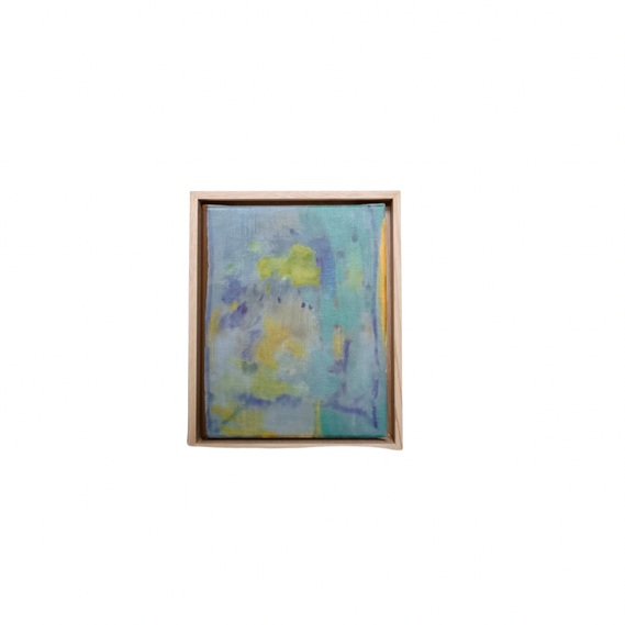 Trace of a father, oil on linen 20 x 25 cm framed in Tasmanian oak 