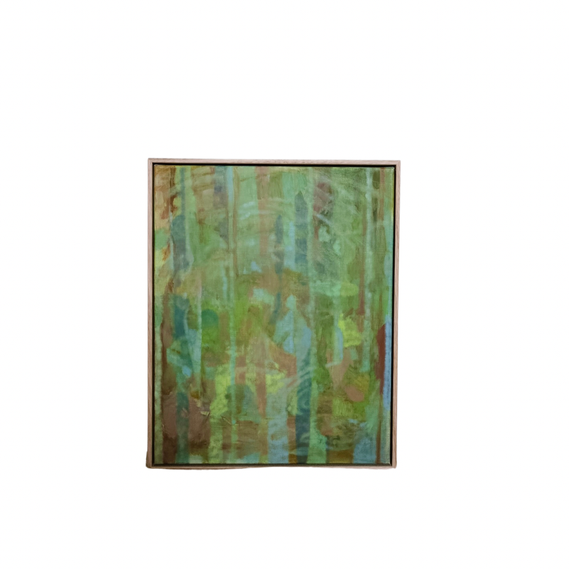 Daughter drink this water, oil on linen, 40 x 50 cm framed in Tasmanian oak 