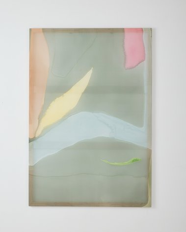‘Stillness of remembering’ acrylic on silk, 120 x 176 cm Image by Hake House 