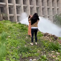 behind the scenes of a senior portrait photography session of Karli woodruff by Cari Faye Antonovich of Cari Faye photography in Casper Wyoming 