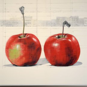 Digital Painting 'Two Apples' by Murti Jung