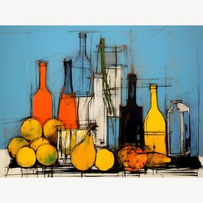 Digital Painting 'Fruits & Bottles' by Murti Jung