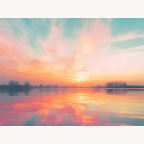 Digital Painting 'Sunset Over Lake' by Murti Jung