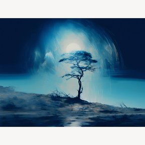 Digital Painting 'Tree Moon Ocean' by Murti Jung