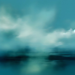 Digital Painting 'Clouds Over Ocean' by Murti Jung