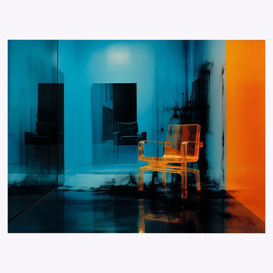 The 'Solitary Chair' is a digital painting by Murti Jung