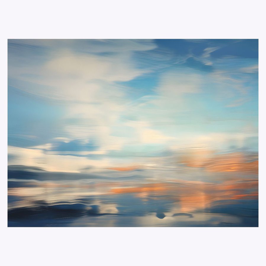 A full perspective of 'Reflections', a landscape painting that captures its serene and detailed essence, offering a complete visual narrative to the viewer.