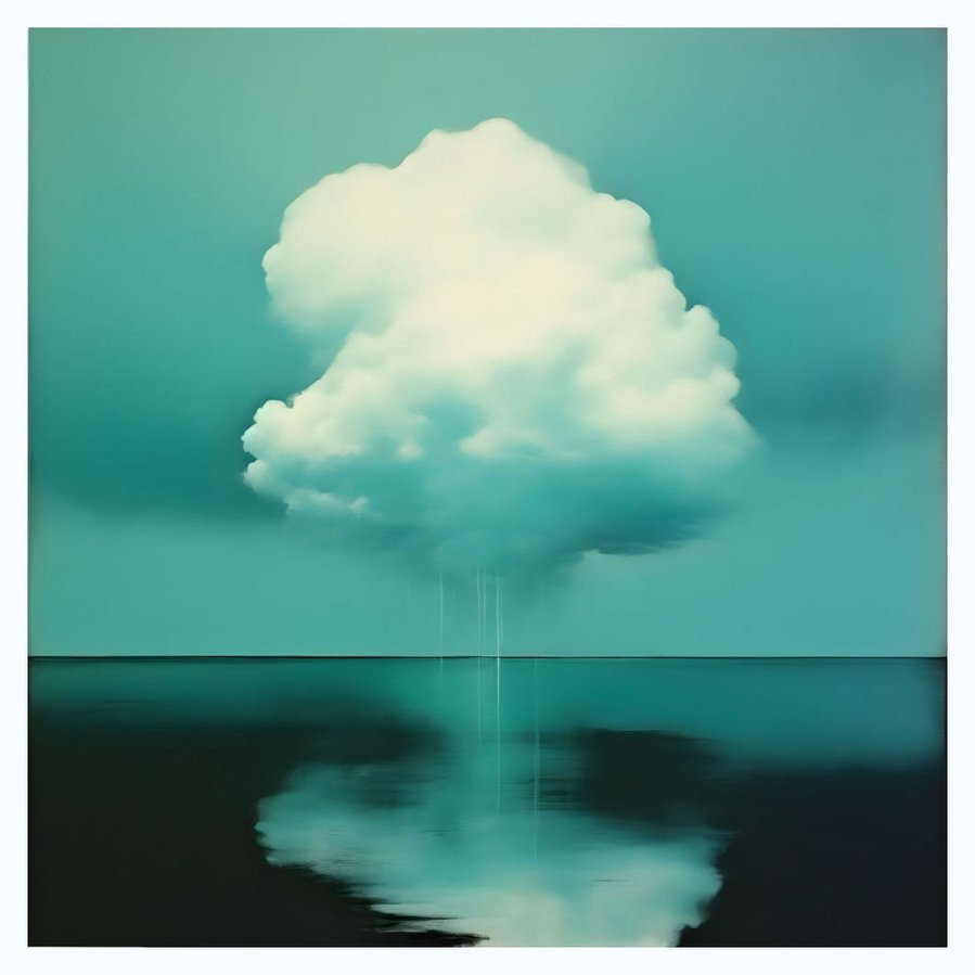 A full depiction of 'One Cloud', a square format piece of art, capturing its unique essence and intricate details, offering an all-encompassing view of its artistic beauty.