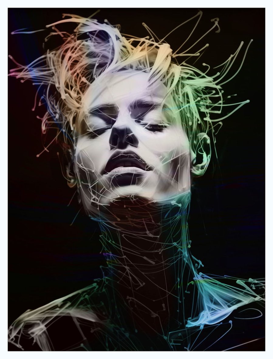 A full portrayal of 'Music 3', this image unveils the portrait painting's deep connection between the young man and his music, highlighting his emotive expression against a backdrop of musical harmony.