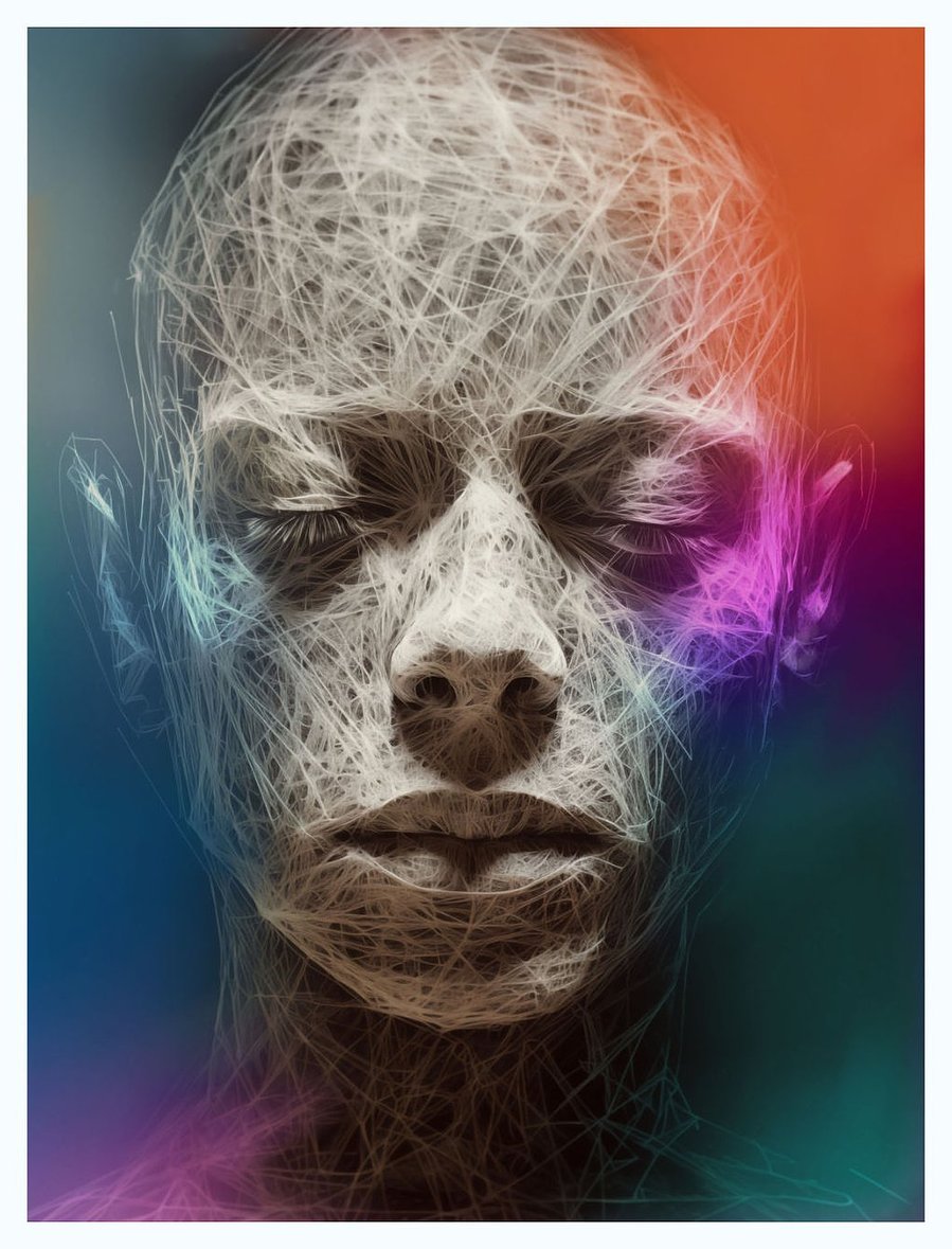 An all-encompassing view of 'Music 1', a portrait-format painting, capturing its entire artistic essence and the subtleties of its design, providing a full visual narrative.