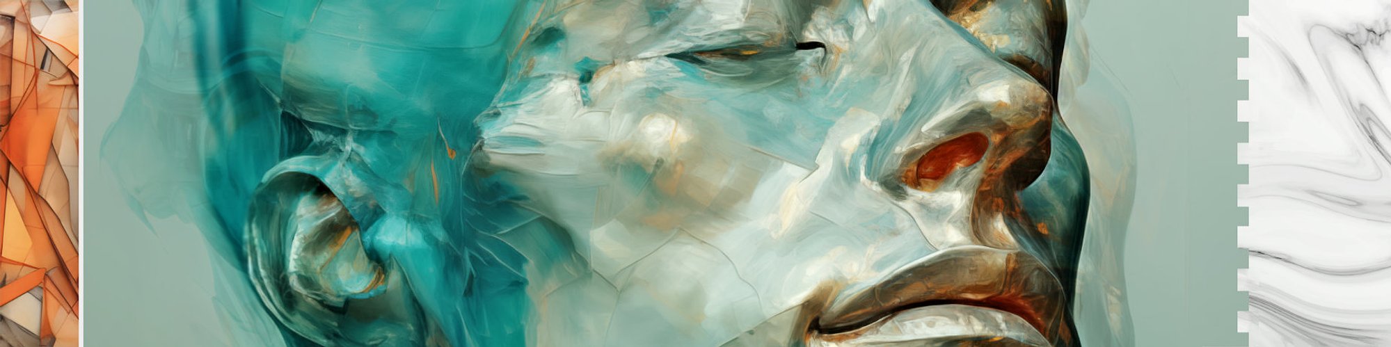 This image shows samples of Artis Veritas' artworks featuring the painting 'Upwards' by the artist and art director Murti Jung.