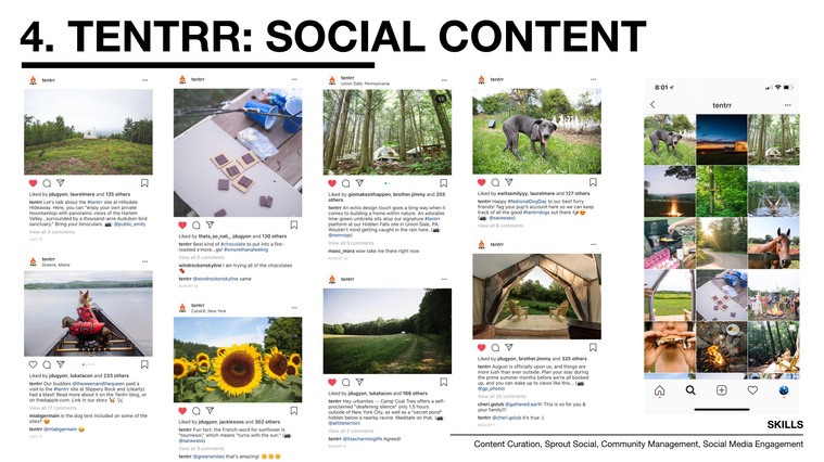 An instagram social media campaign created for a travel startup.