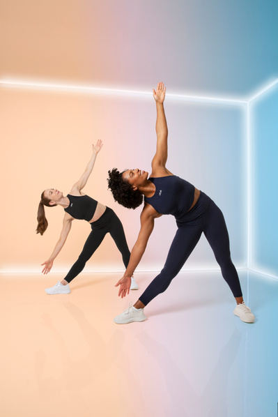 Art direction for a collaboration between obé Fitness and Athleta featuring instructors Sam G. and Liz C.