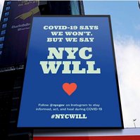 A billboard mockup for a COVID-19 awareness campaign for the NYC Mayor.