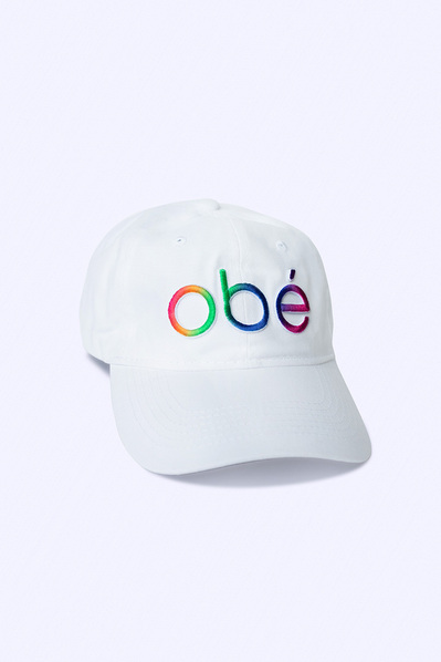 Product photography of a white baseball cap.