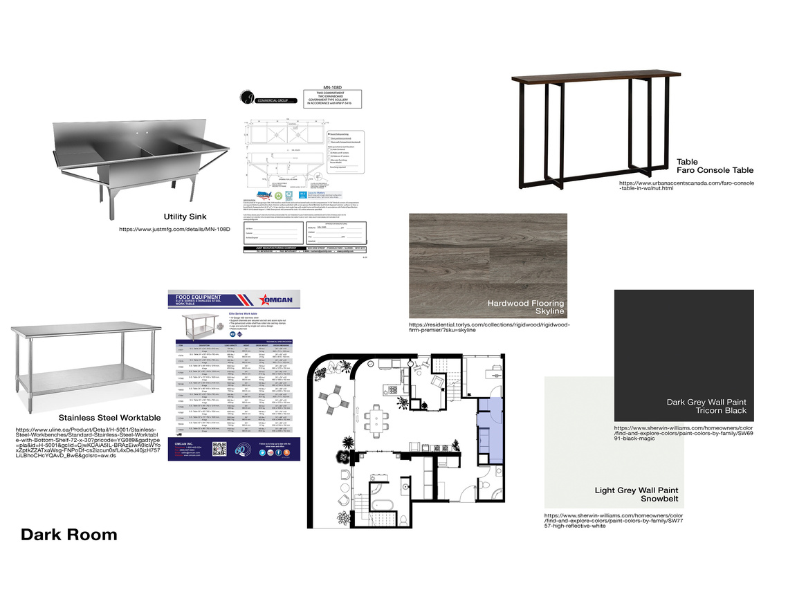 Darkroom Materiality & Finishes