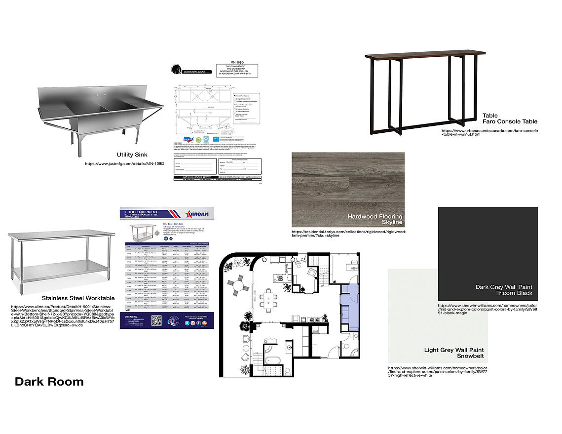 Darkroom Materiality & Finishes