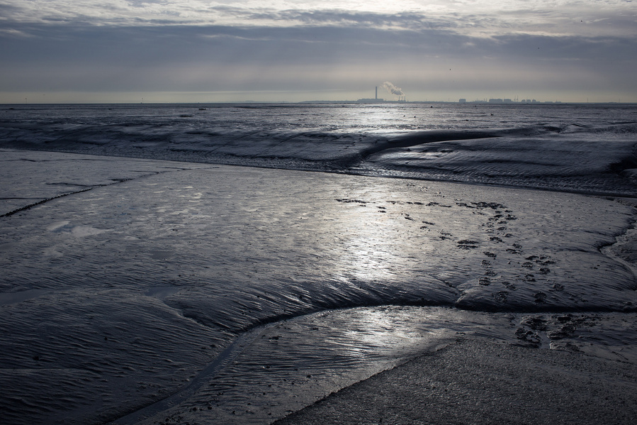 Footprints on Leigh Creek, Leigh-on-Sea, photographic print.