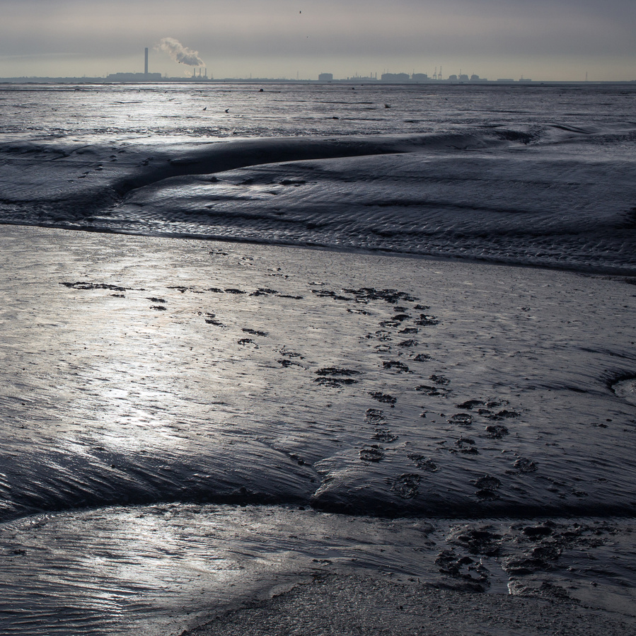 Footprints on Leigh Creek, Leigh-on-Sea, photographic print.
