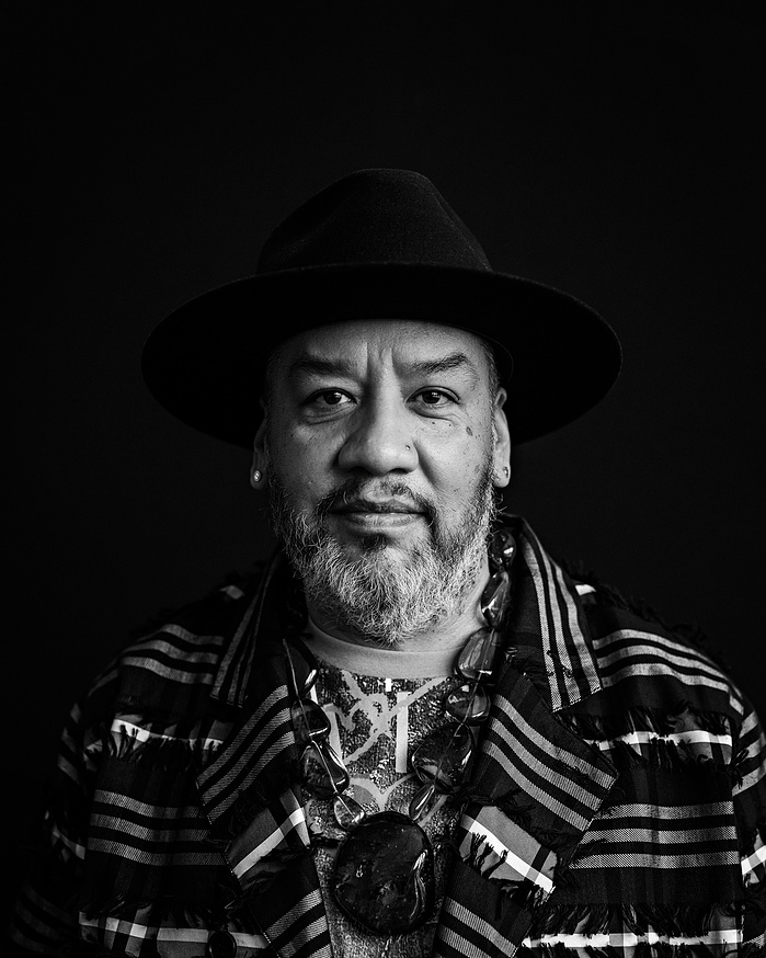 Native - American artist Jeffrey Gibson in his studio before the Venice Biennale for Galerie Magazine. Hudson,NY. 2024