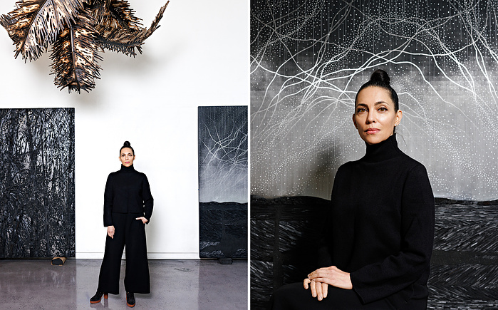 American visual artist Teresita Fernandez shoot at her Brooklyn studio in 2024 for Lehmann Maupin