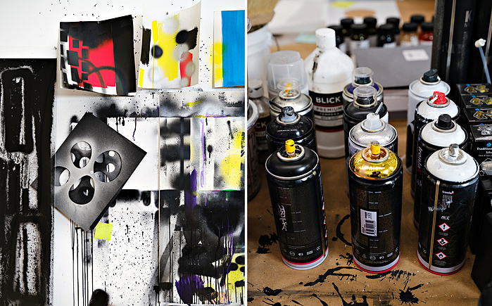Brooklyn, NY: American painter and conceptual artist Adam Pendleton shot at his Brooklyn Navy yard studio for Pace Gallery