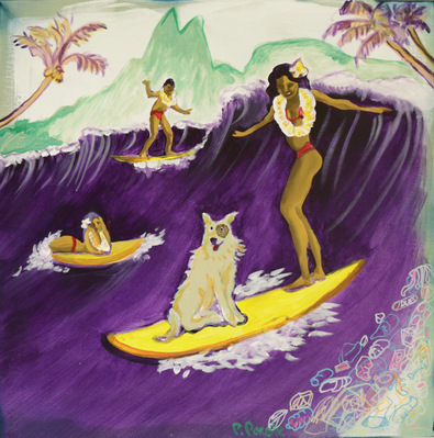 Ridin’ the wave until the grave, 2019
Acrylic on canvas
60cm x 60cm