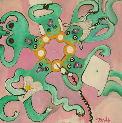 Pill o'clock, 2019
Acrylic and glitter on canvas
80cm x 80cm