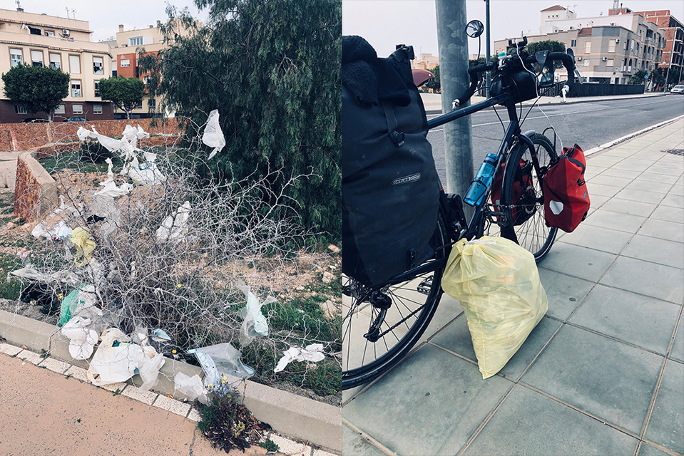garbage girl photo ola mae bike 