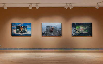 (L-R) 
Ancestral Awakening, 2023
Gestures Across Time, 2023
Silent Echoes of Lunar Birth, 2023
composite of digital photographs