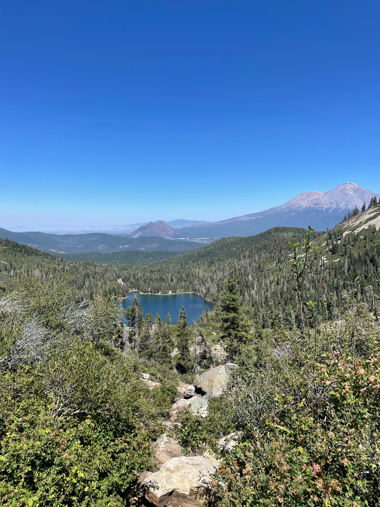 Castle Lake photographed from the vantage point of Heart Lake in Shasta-Trinity National Forest. 2022.