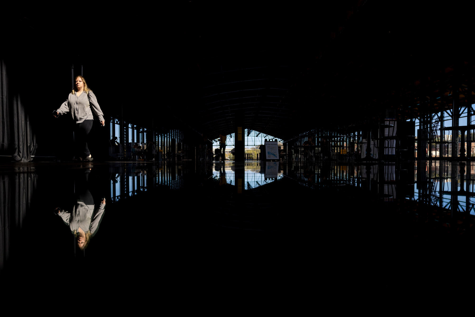 Devin Brink walks through Main Street Station after voting on Election Day in Richmond, Va., Tuesday, Nov. 5, 2024.