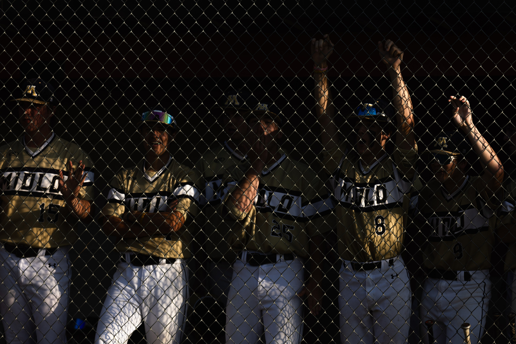 Midlothian High School baseball players watch from the dugout during a Region 5C playoff game against Mills Godwin in Richmond, Va., on Wednesday, May 31, 2023.