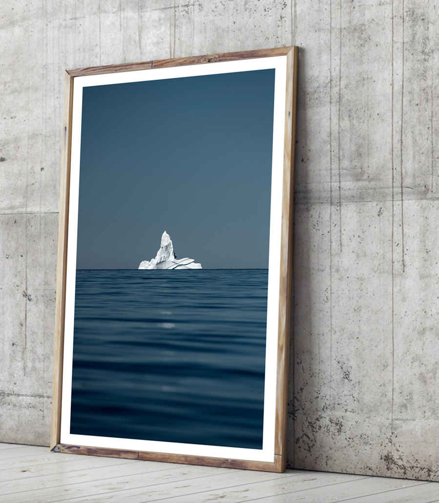 Photography frame showing iceberg in Greenland.